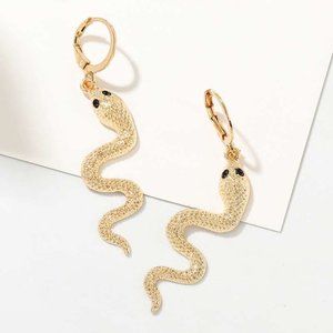 NEW Gold Snake Earrings